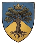 Ein gezacktes Schwert vor grauem Berg Haus Draven